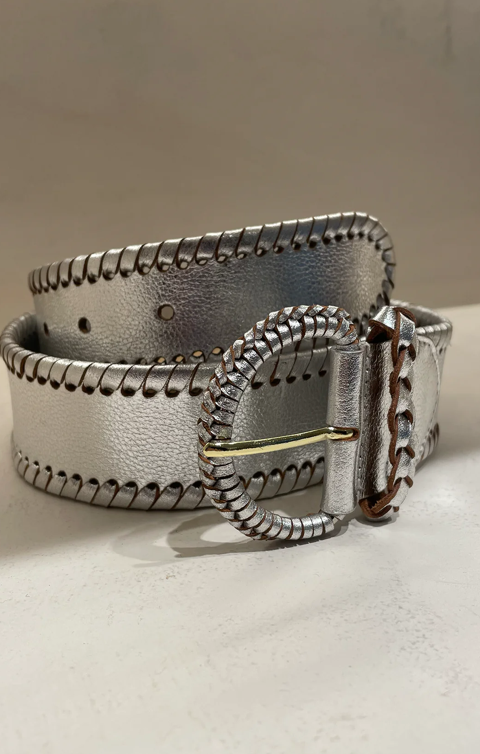 METALLIC LEATHER BELT