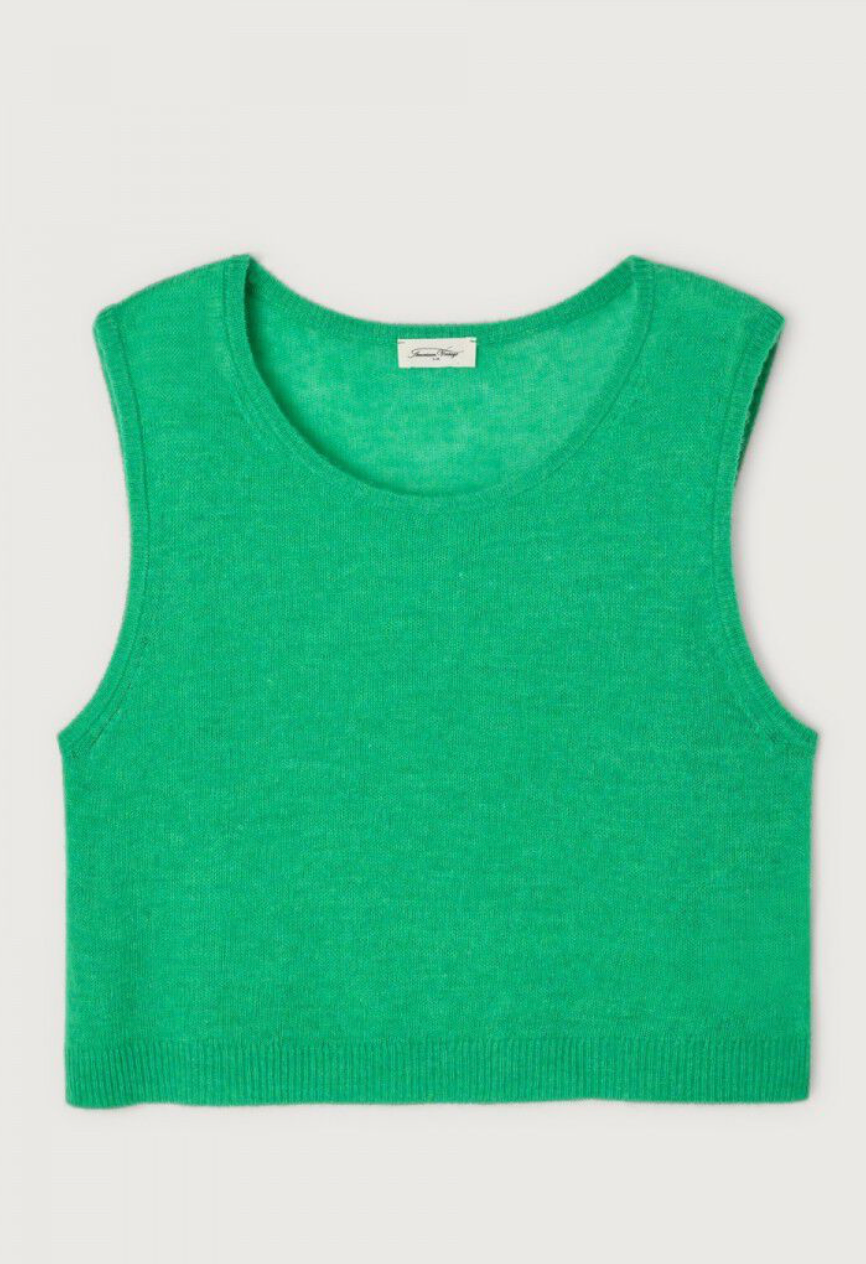 DUMY GREEN MELANGE KNIT TANK