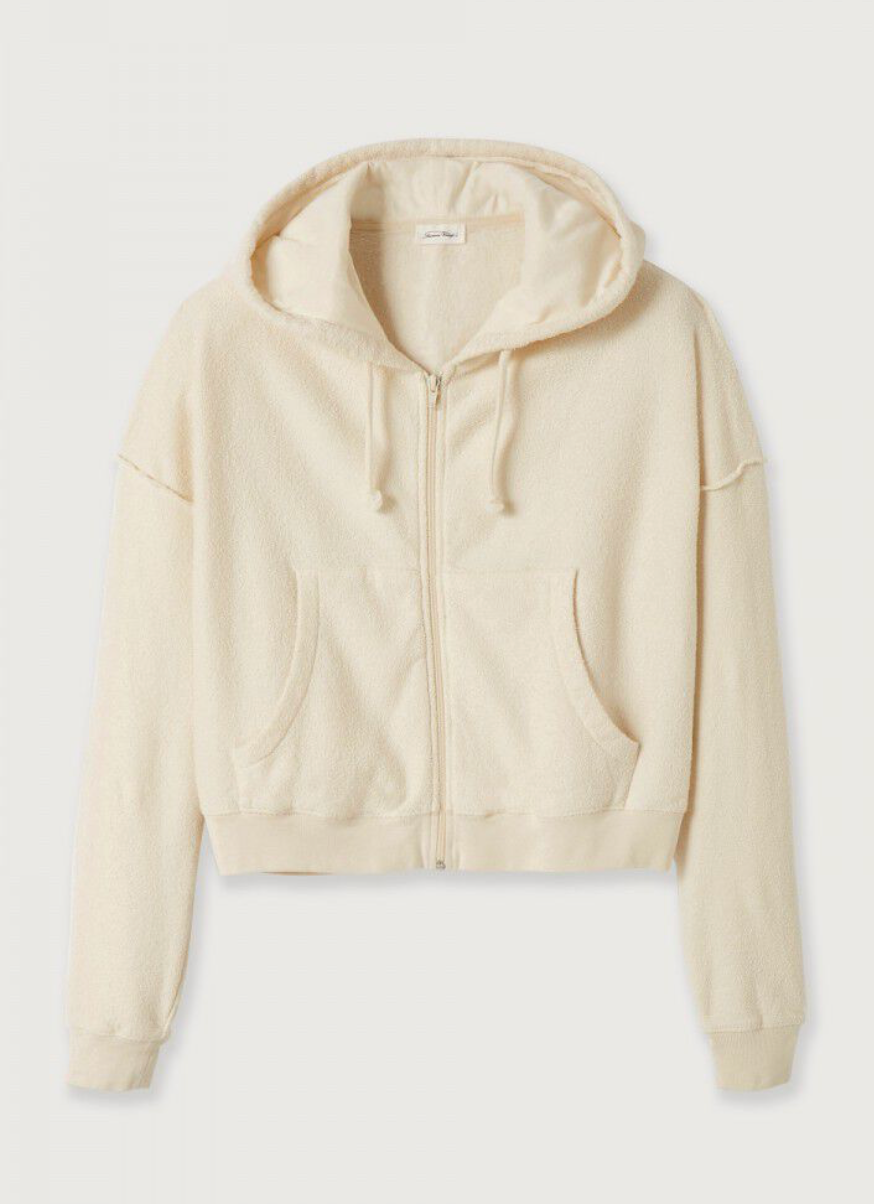 LONG SLEEVE HOODIE ECRU