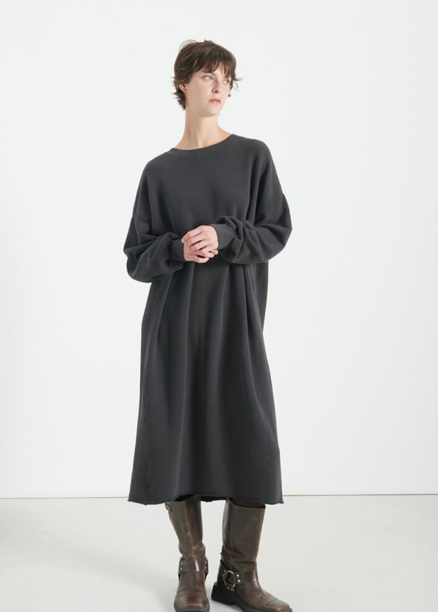 ATUBAY SWEATSHIRT DRESS - BLACK