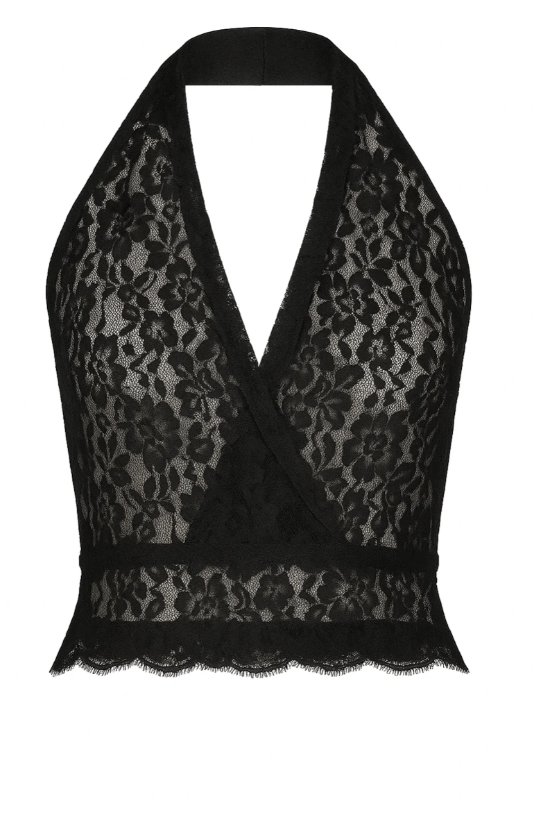 THE HALTER BLACK LACE