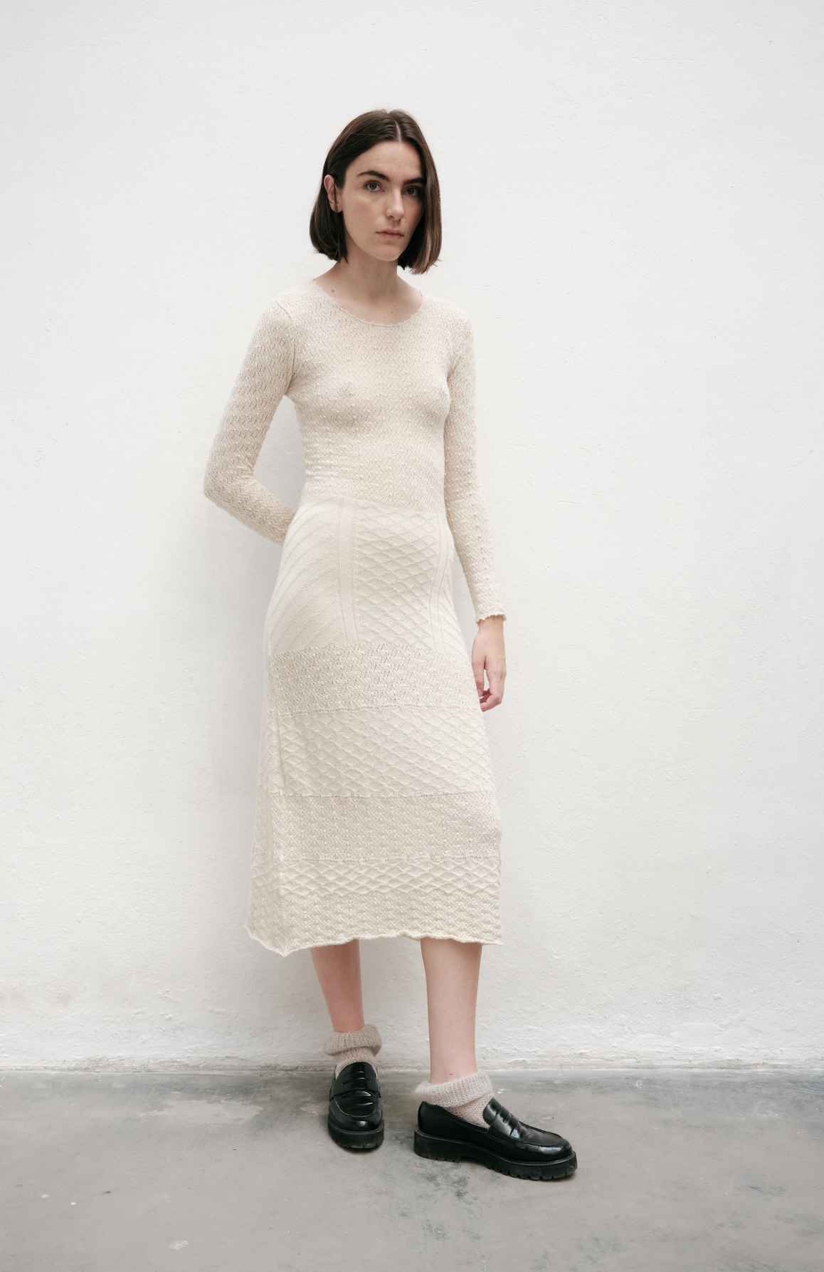 MUSTI IVORY KNIT DRESS