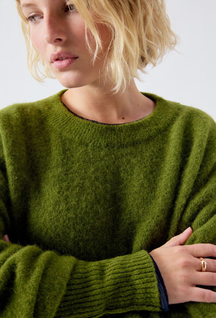 VITOW PULLOVER - PESTO MELANGE