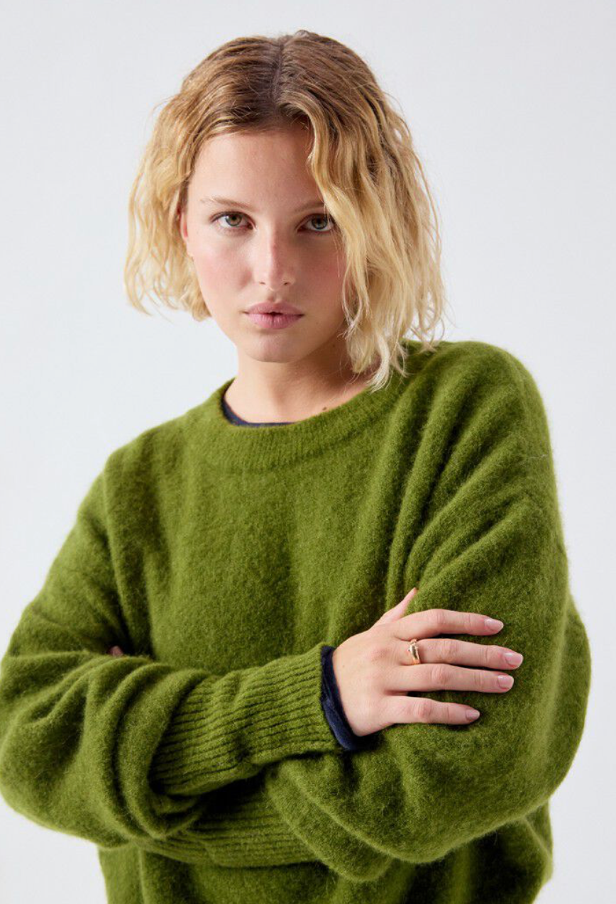 VITOW PULLOVER - PESTO MELANGE