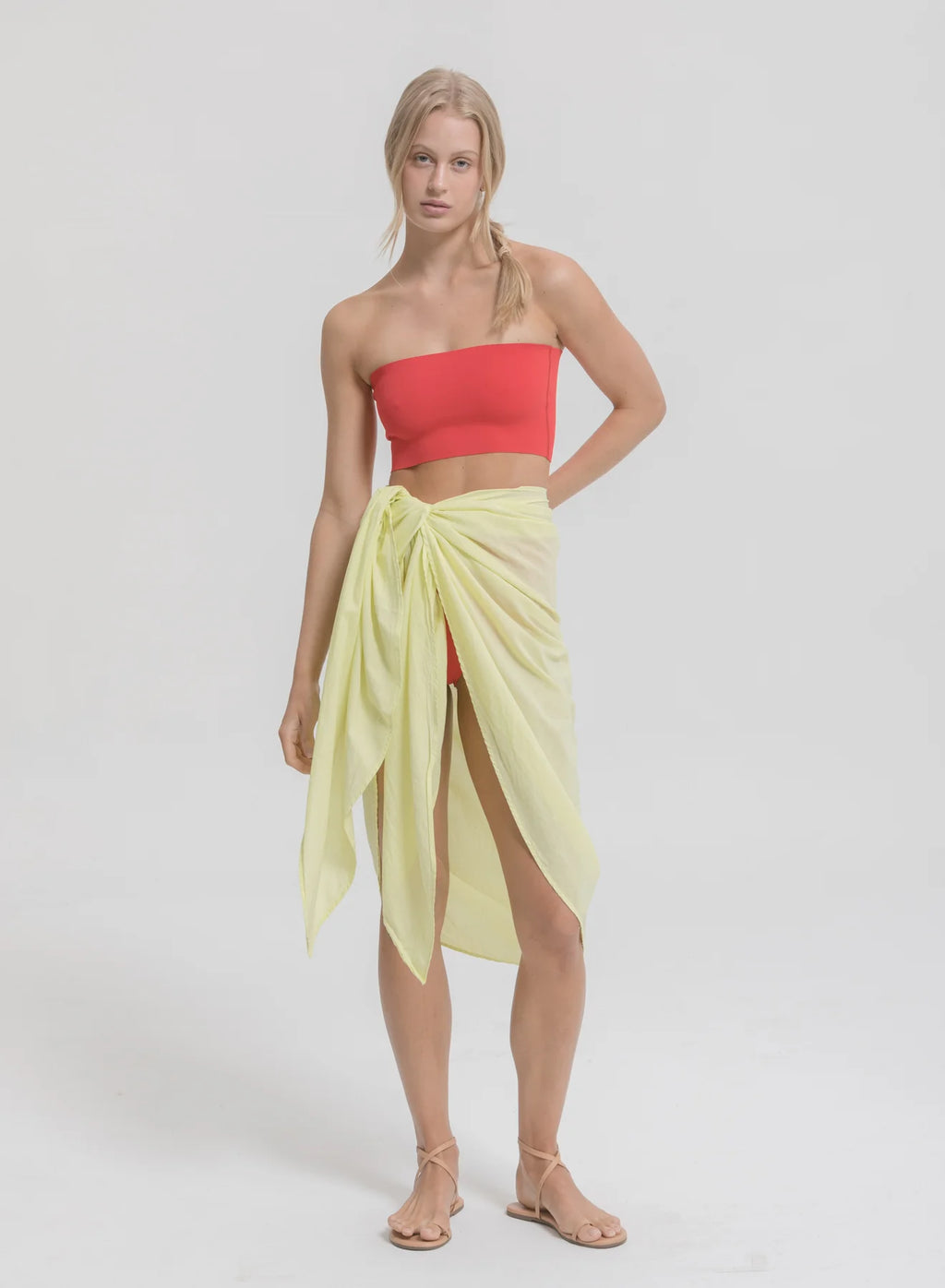 TRINITY WRAP SKIRT - PASTEL LIME