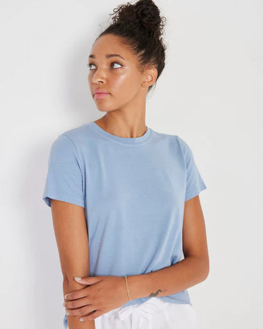 EMMA CREWNECK TEE- HARBOR BLUE