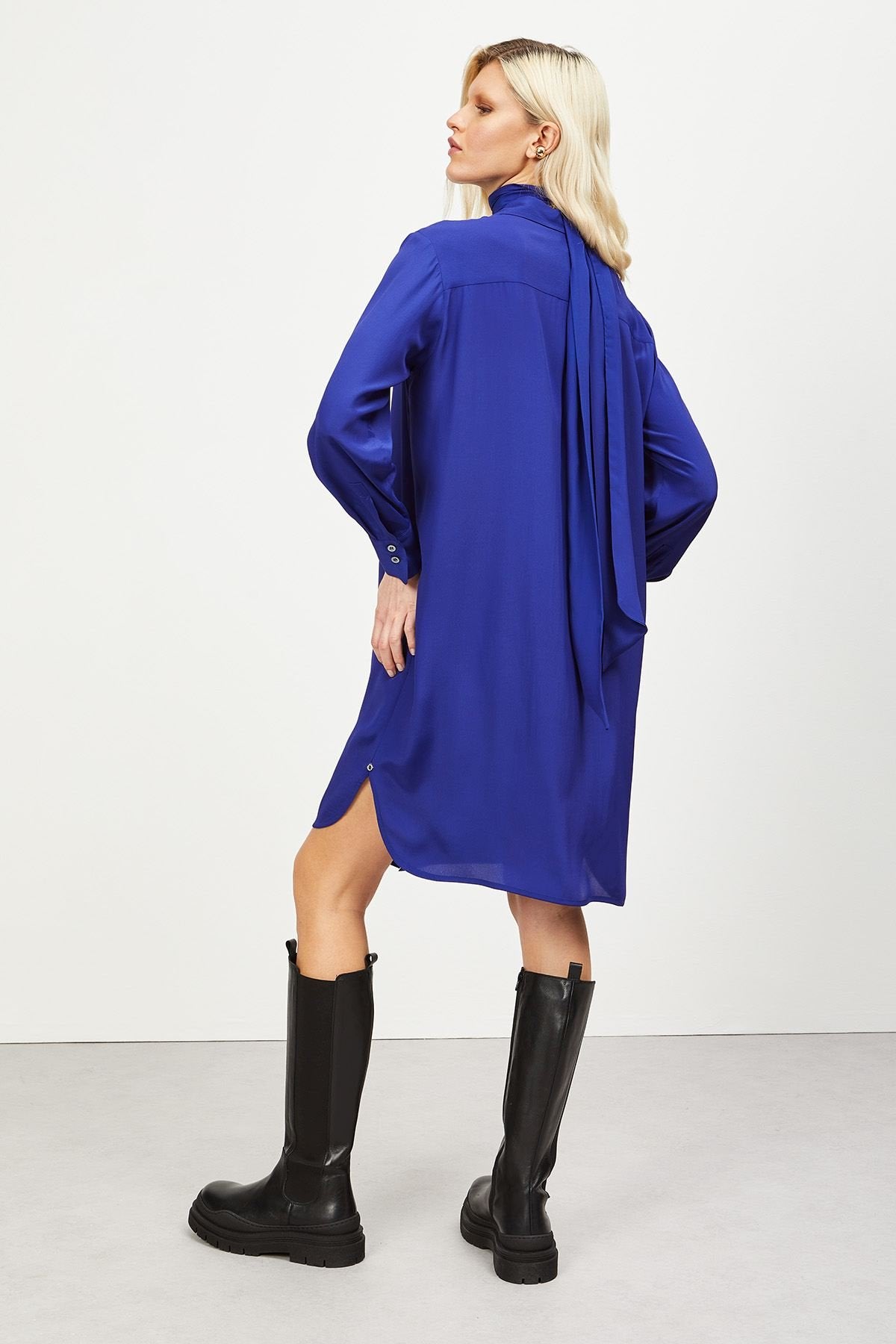 SHIRT DRESS WITH SCARF - PERSIA
