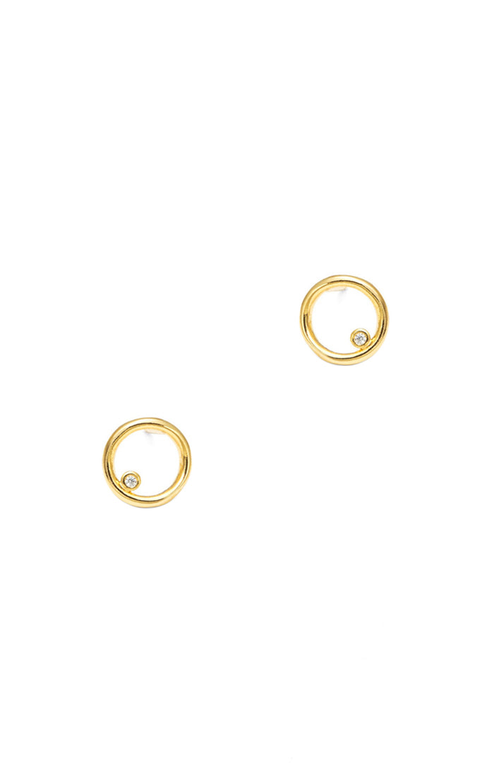 HOLLOW CIRCLE EARRINGS - GOLD