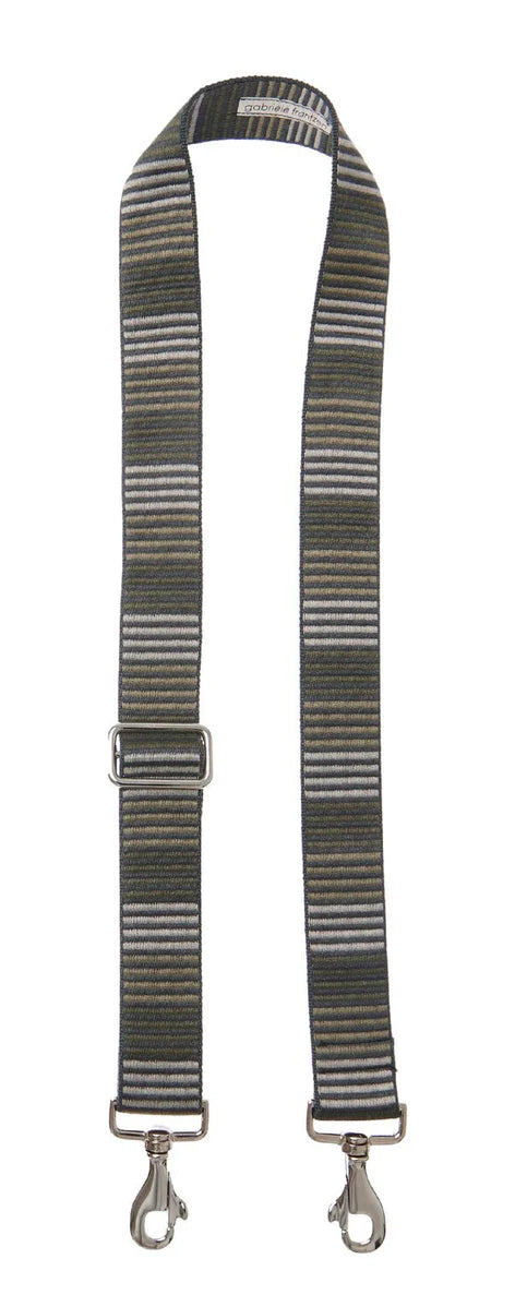 BAG STRAP HORIZONTAL STRIPES - OLIVE
