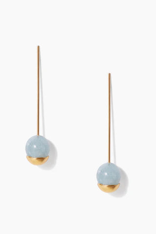 GOLD DIPPED AQUAMARINE DROP EARRINGS