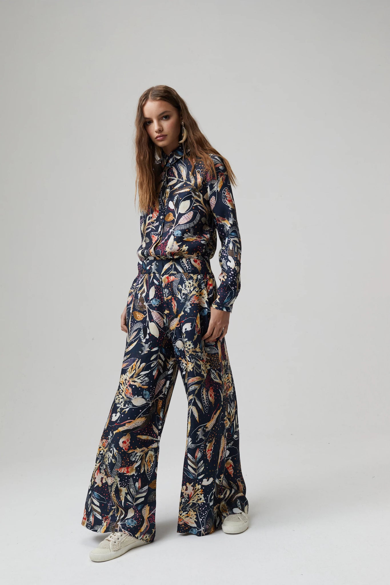 CAPE CUPRO PANTS - NIGHT FOREST