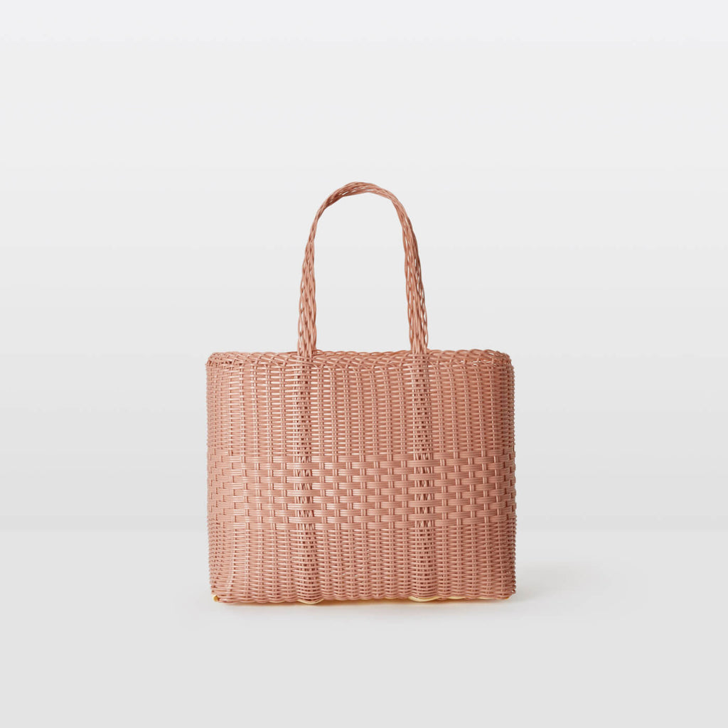 SMALL HANDWOVEN PLASTIC LACE BAG : ROSE