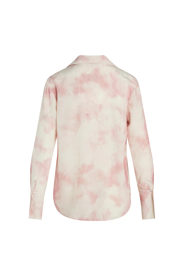 DARIA FRENCH CUFF BLOUSE IN PINK DYE