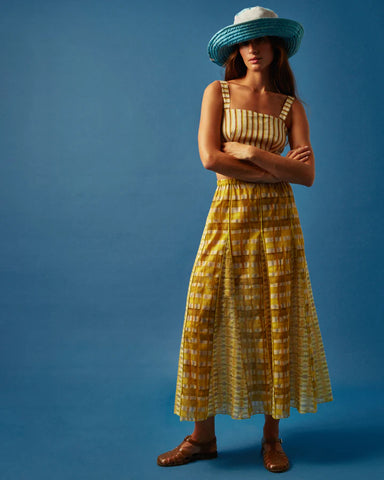 SARDINIA PLAID SKIRT - YELLOW