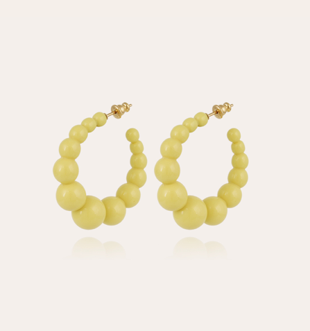 ANDY PETITE ACETATE HOOPS YELLOW